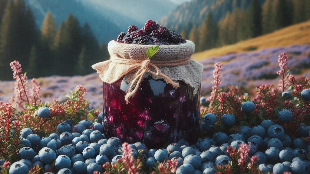 Confiture de myrtilles sauvage et citron
