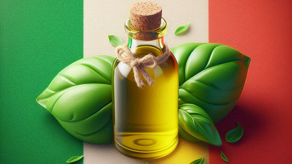 Basilc flavored olive oil