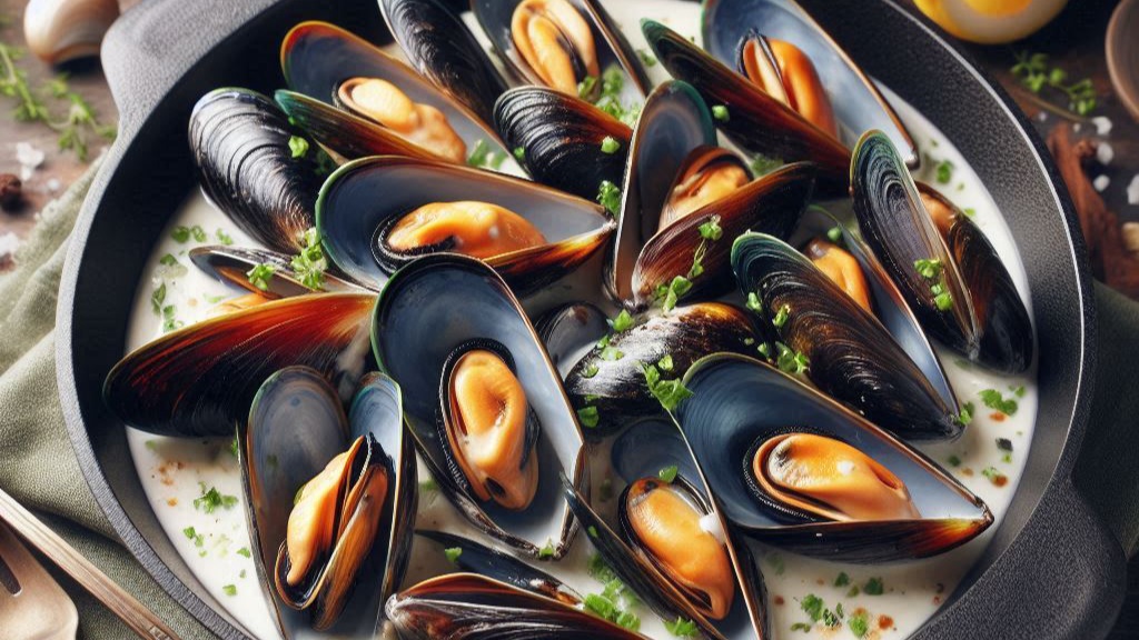 Recette Moules à la crème - CookCard.org